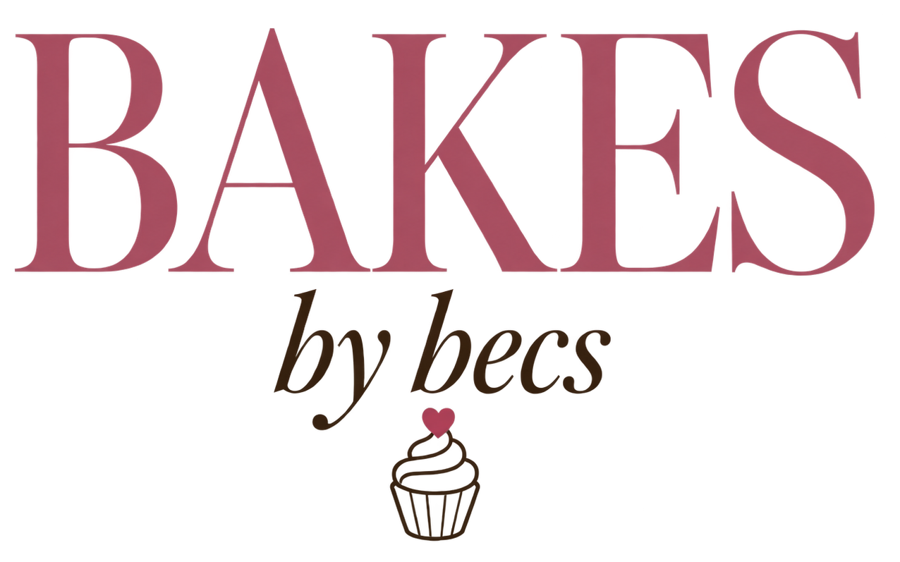 BAKES by becs logo with a cupcake illustration